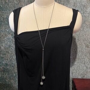 Long Adjustable Snake Chain Sliding Y Necklace w/ Drops